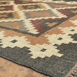 Tapis Kilim tissé à la main en jute et laine, salon, sol, salle à manger, tapis traditionnel indien.