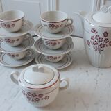 Coffee service KG Lunéville consisting of a coffee maker, 6 cups and a sugar bowl years 30-40