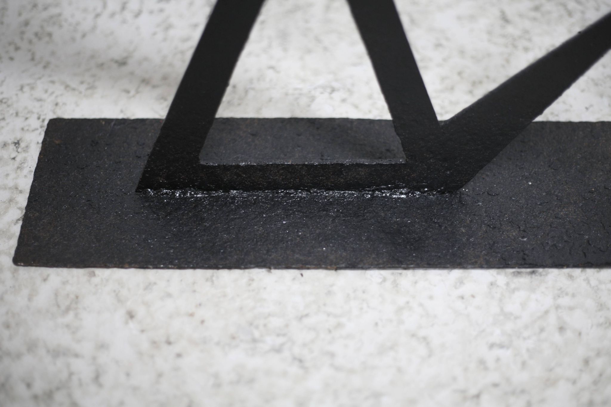 Steel sculpture, black, 1970s.