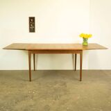 Extendable dining table by Lübke, walnut, beech, vintage from the 60s