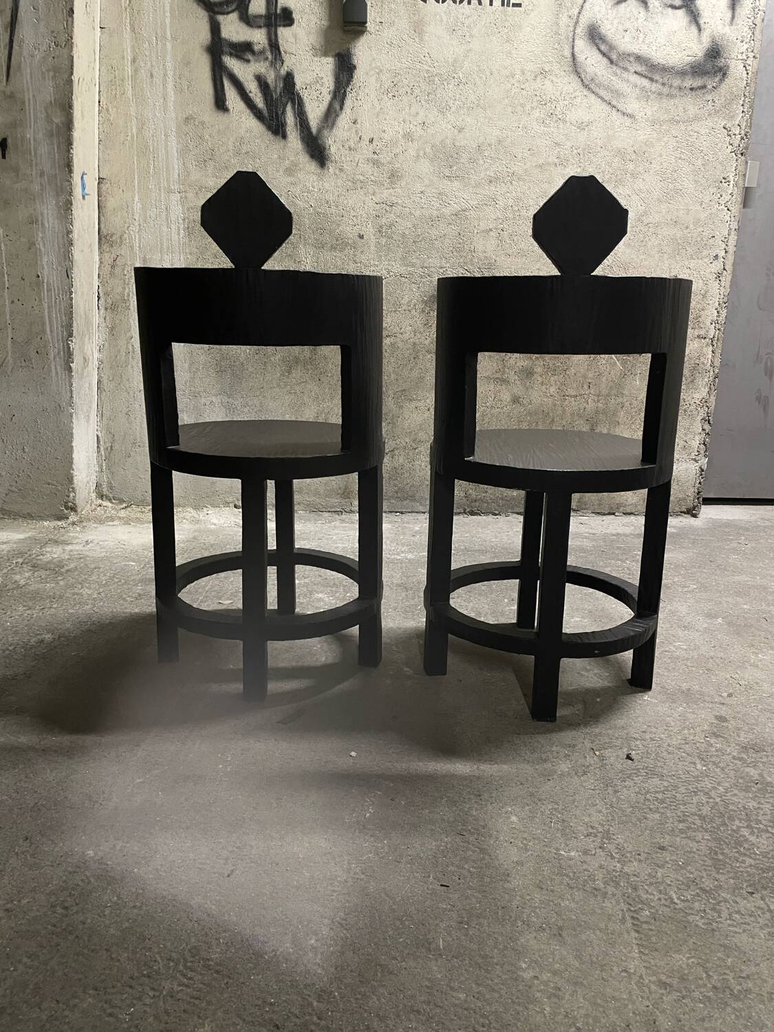 Pair of sculptural Room Studio chairs