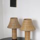Pair of large Scandinavian rattan lamps from the 80s