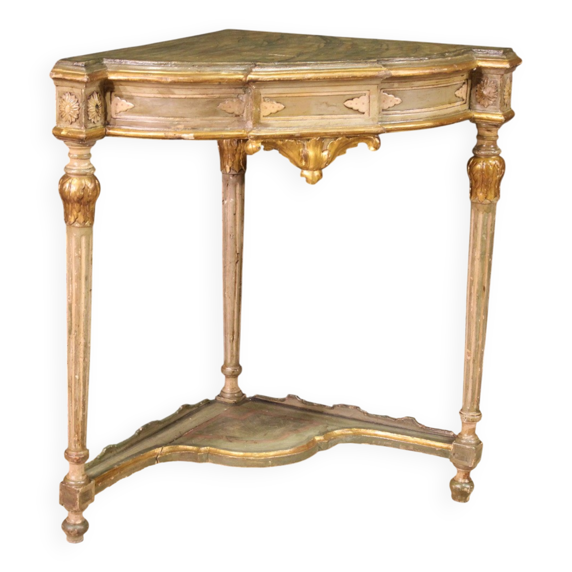 Encoignure italienne laquée du XXe siècle de style Louis XVI