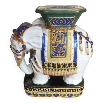 Large elephant terracotta varnished enamelle ceramic of china art deco