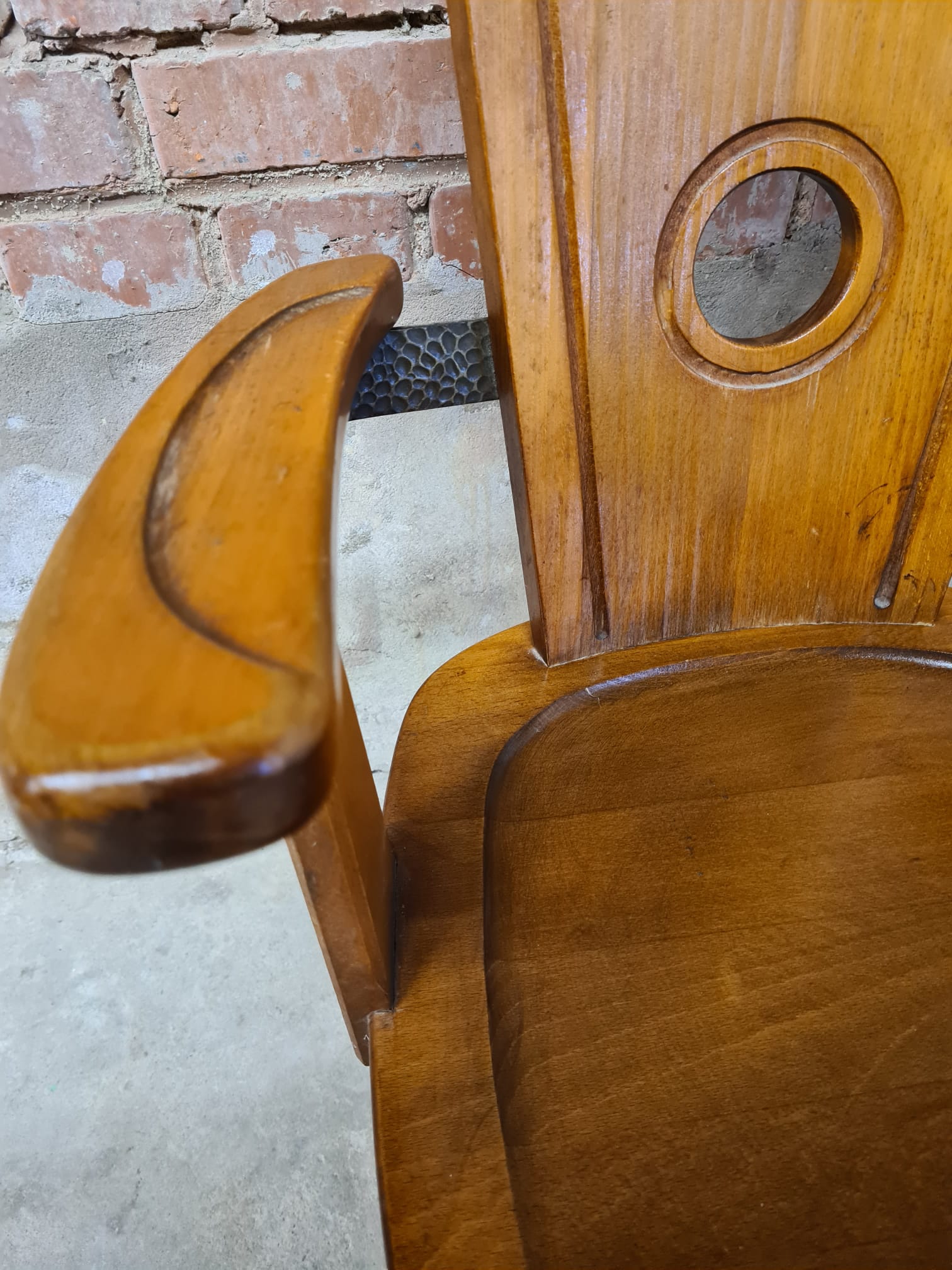 Chaise fauteuil brutaliste vintage