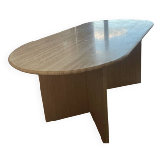 Table à manger oblongue en travertin 180x90cm TALKA DECOR