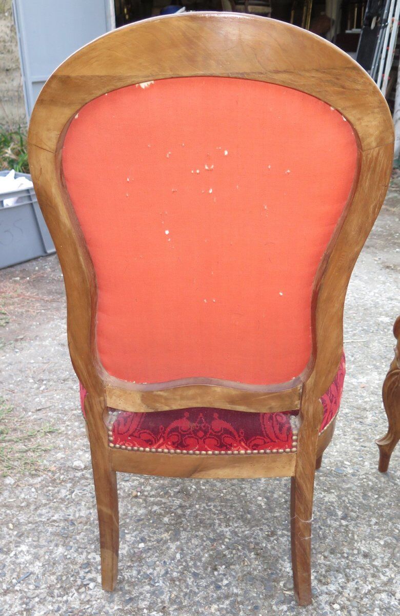 Paire de fauteuils Napoléon III en acajou
