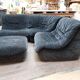 Canapé d'angle modulable chauffeuses et pouf vintage Steiner - Années 80
