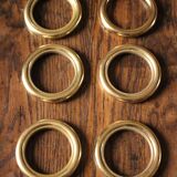 Lot 6 Golden metal towel rings