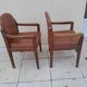 2 vintage Scandinavian Danish teak conference chair armchairs