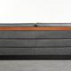 Timeless 3-seater Art Deco design sofa  upholstered in black cowhide leather