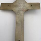 Vintage onyx stone wall crucifix and gold metal christ