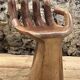 Unique vintage exotic wood hand chair, 70s