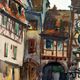 André Duculty (1912-1990), watercolor on paper "Place de l'ancienne douane, à Colmar" Signed
