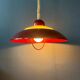 Red Scandinavian suspension lamp Space Age by Knud Christensen