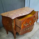 Louis XV style marquette chest of drawers