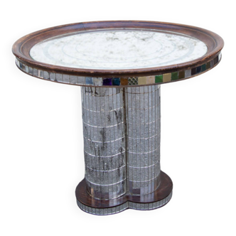 Mosaic mirrored glass coffee table Italy 70