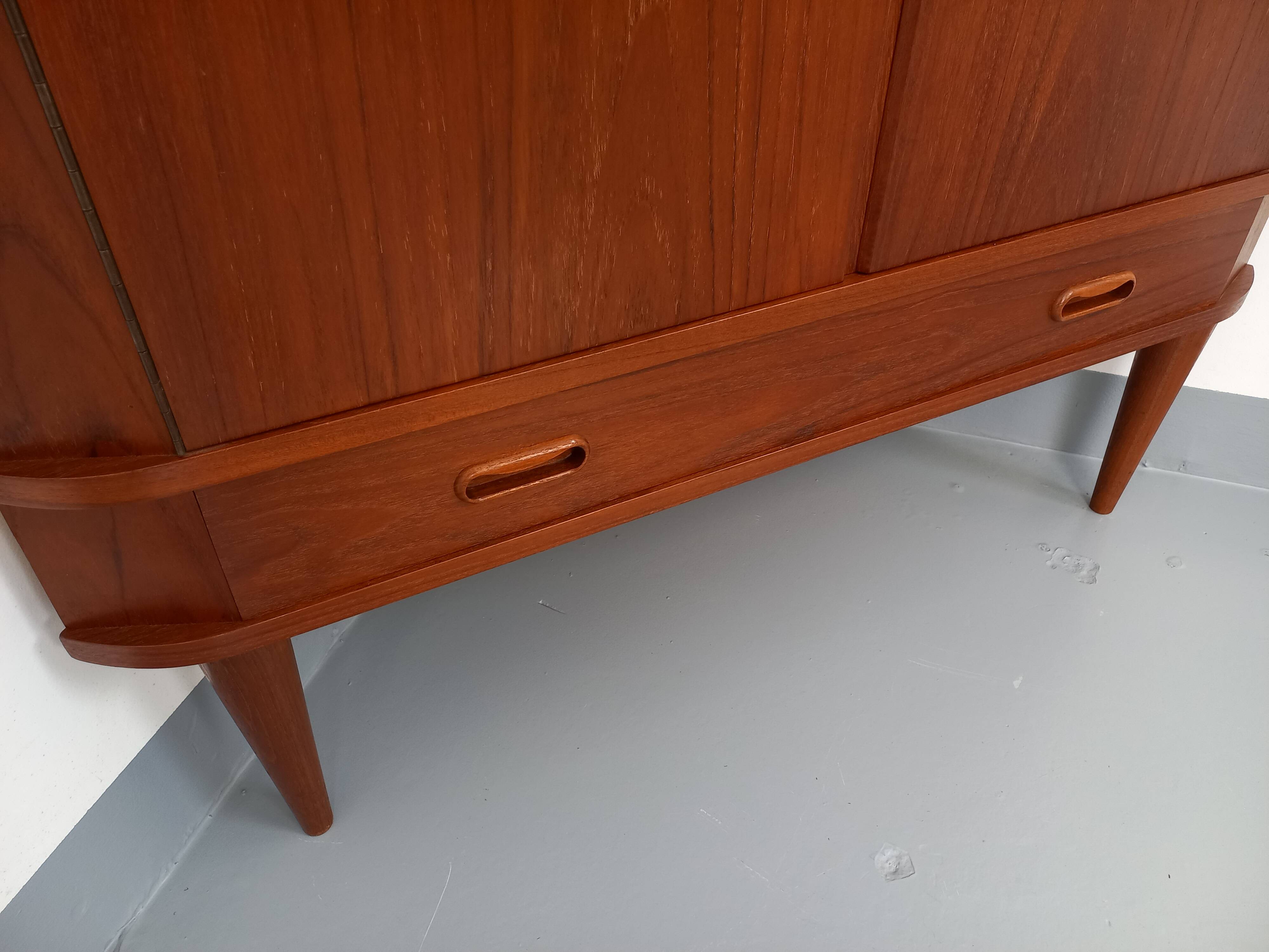 Vintage Scandinavian teak storage corner cabinet from the 60s