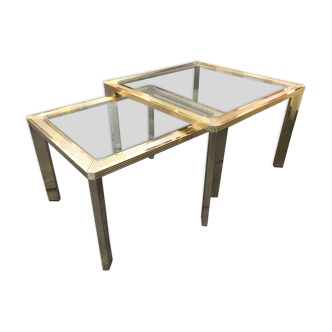 Set of 2 trundle tables belgochrom 70s