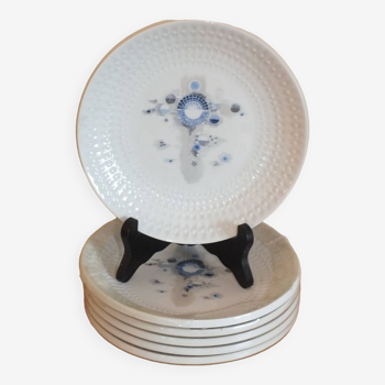 J.Jacques Prolongeau pour Bernardaud Limoges, 6 grandes assiettes modèle Rhéa