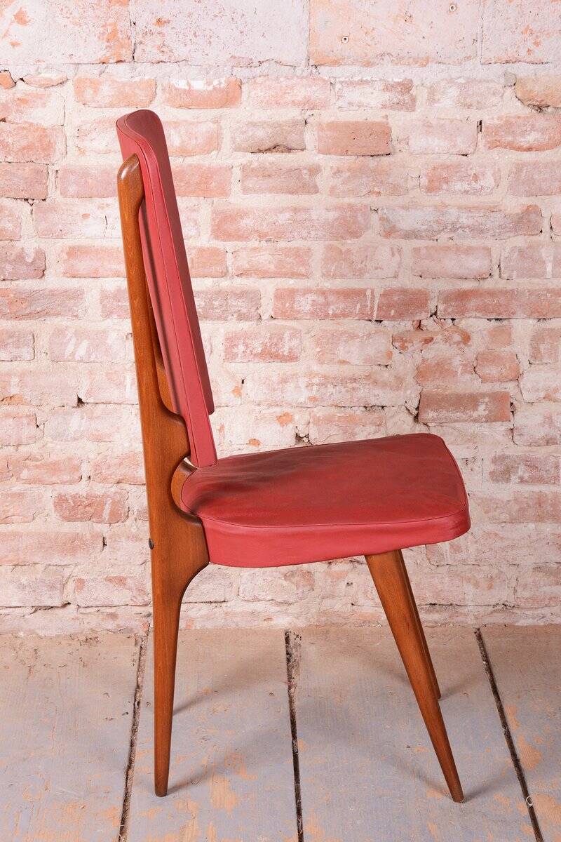 Vintage French Art Deco Chairs by Jules Leleu for Stella, 1940s, Set of 6
