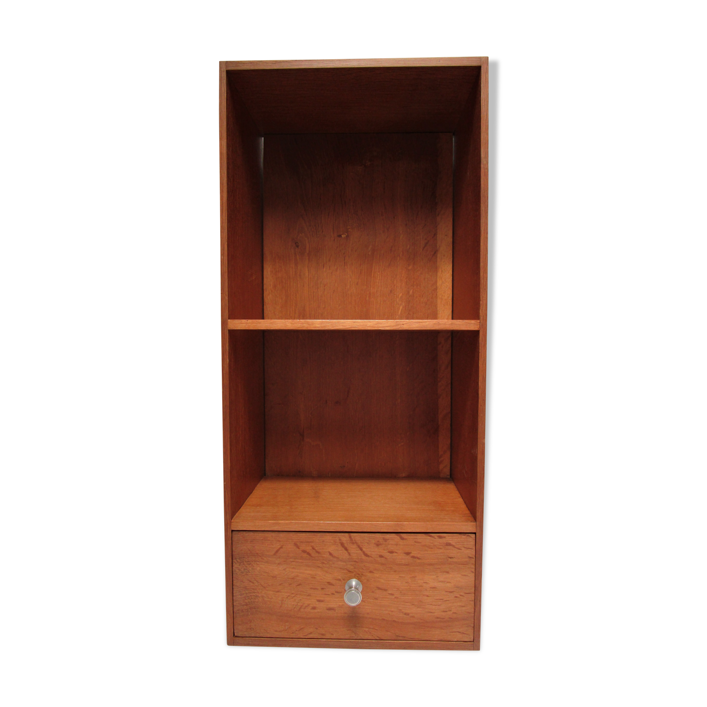Wall shelf solid wood two niches a vintage drawer