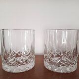 Set of 2 crystal whisky glasses