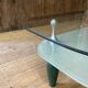 Glass and organic wood coffee table