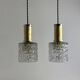 Pair of vintage textured glass suspensions
