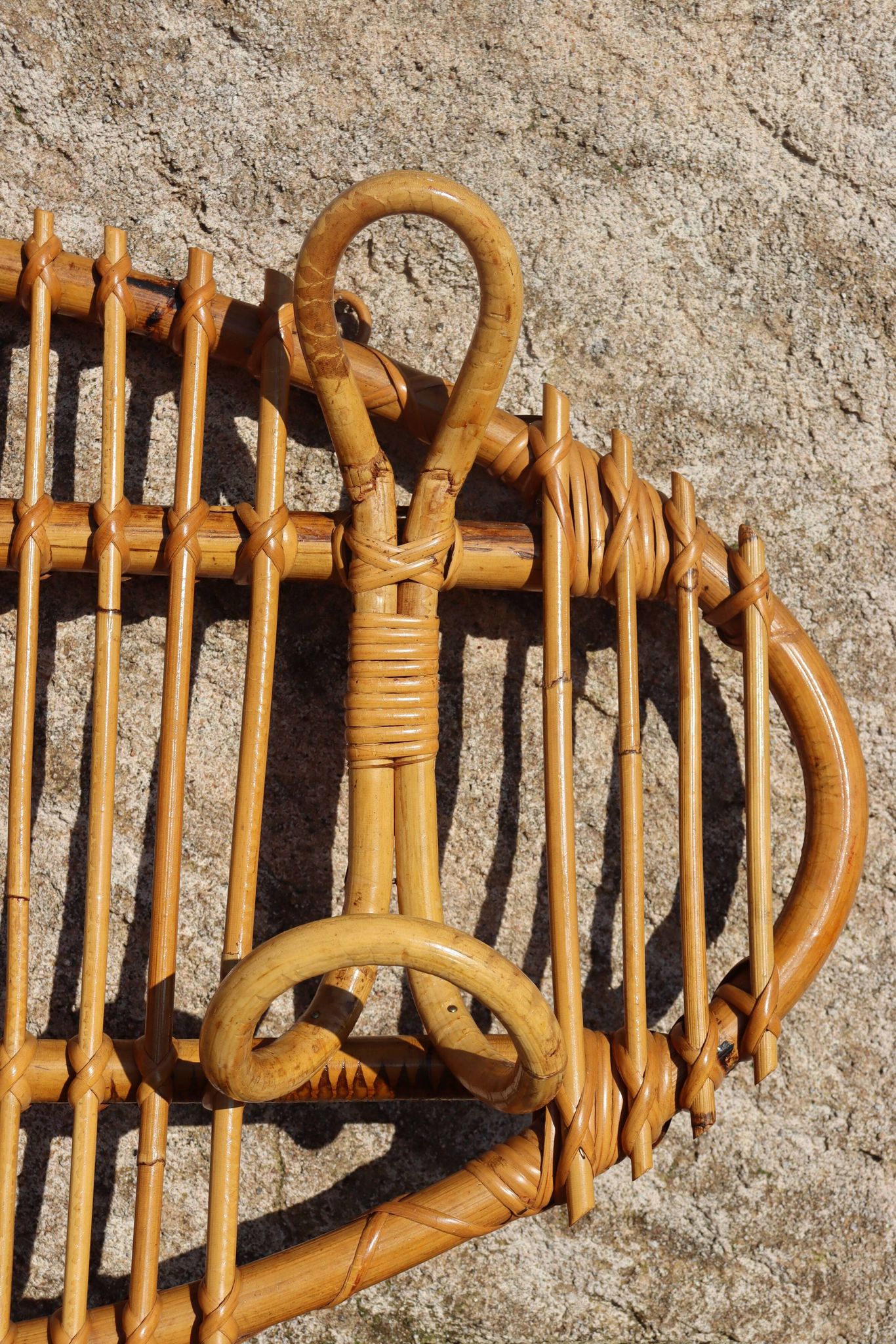 Italian rattan coat rack