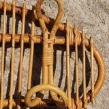 Italian rattan coat rack