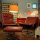Pair of Lounge Chairs + Malung Leather Ottoman from the 90's
