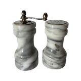 Retro Salt and Pepper Shakers | Vintage Salt and Pepper Grinders Made Of Marble 1970s