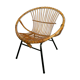 Rattan armchair and 1960s metal feet