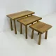 Set of nesting tables solid oak wood brutalist, 1970s