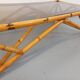 Vintage rectangular coffee table in rattan and smoked glass from the 1970s.