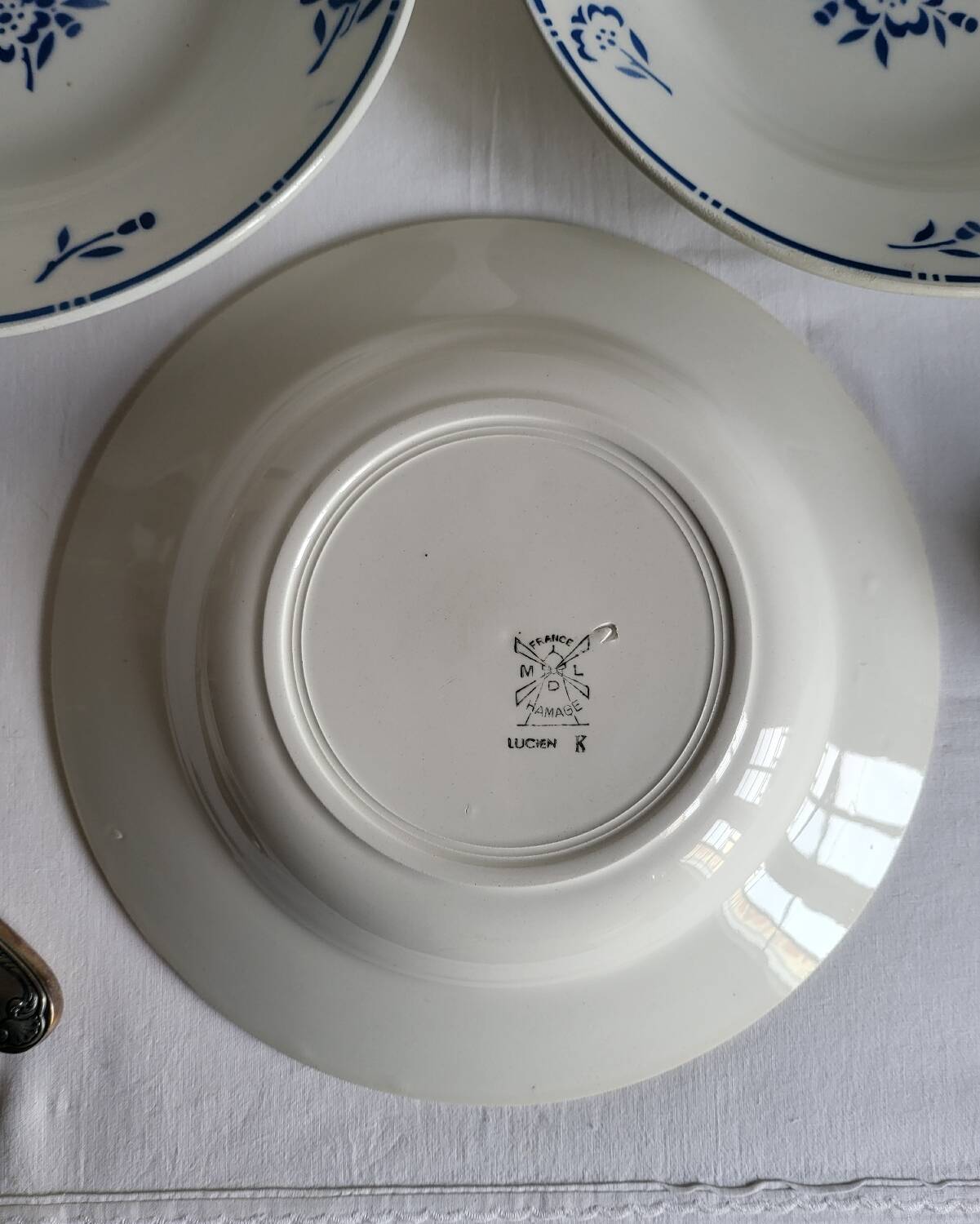 4 Deep Plates in earthenware Moulin des Loups & Hamage model Lucien