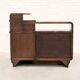 Italian rationalist walnut sideboard with red Bakelite handles, circa 1930