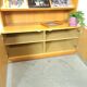 Tall LP display cabinet with glass doors and magazine shelf from Sweden
