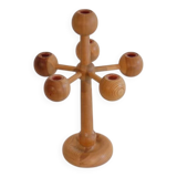 Scandinavian wooden candlestick 1970
