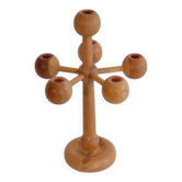 Scandinavian wooden candlestick 1970