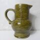 Sarreguemines earthenware pitcher, slip-glazed
