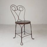 Graceful American steel chair for an ice cream shop, 1940s.