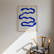 Blue tassels giclee print, 50x70cm