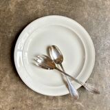 Plat rond en porcelaine blanche et dorée