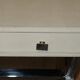 Vintage writing desk with chrome X-shaped top and patinated crocodile leather.