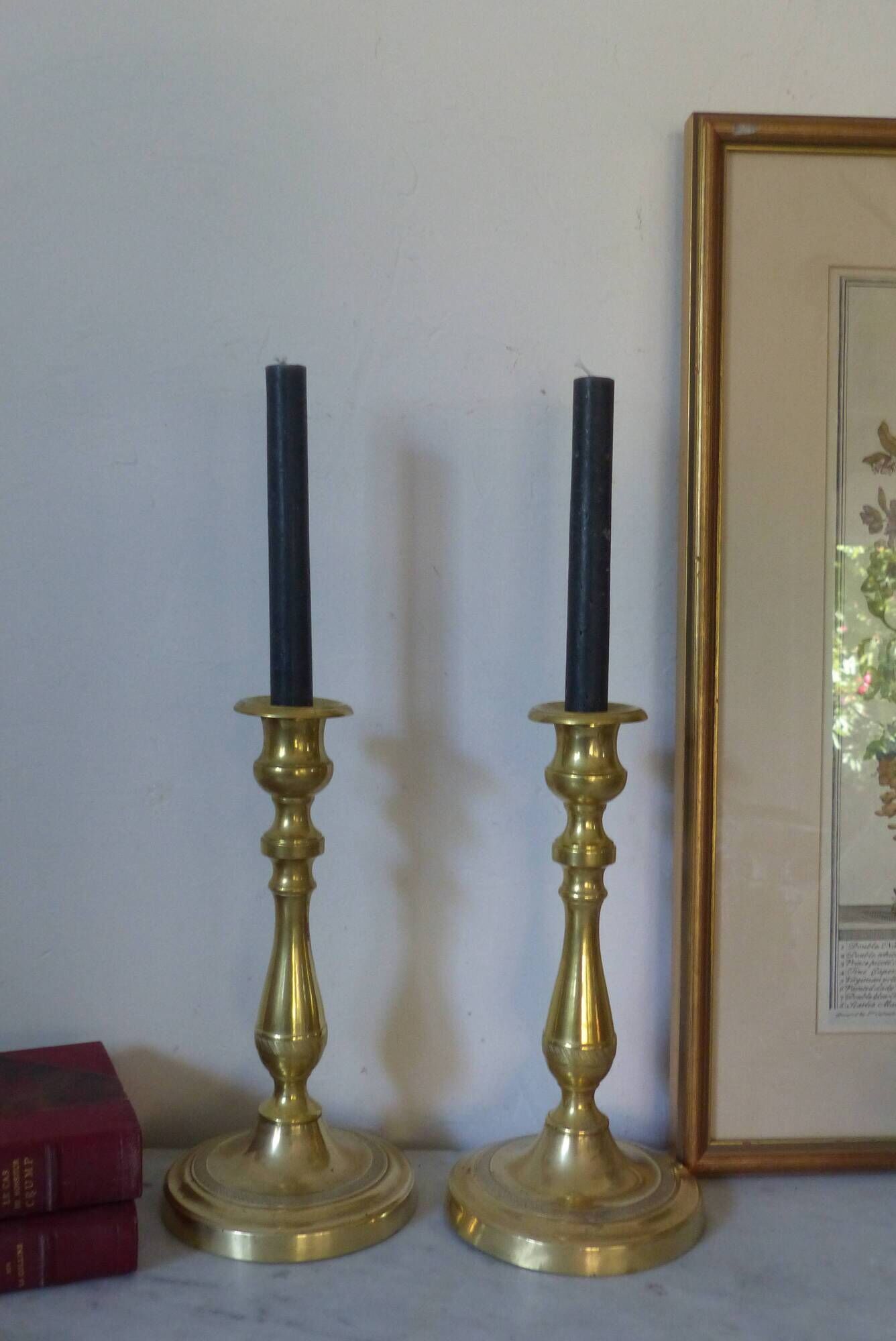Pair of brass candlesticks early 20th century