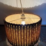 Vintage sisal / jonc de mer pendant light circa 1970's