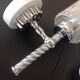 Pair of torch  in glass and chrome metal / vintage 70s wall light