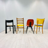 Lot de 4 chaises colorées